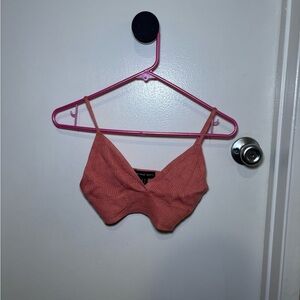 Coral Ribbed Bralette